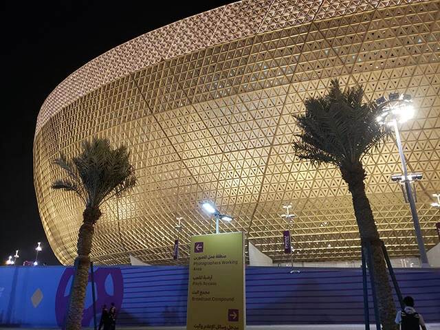 決勝戦の行なわれるルサイルスタジアム。外観も豪華