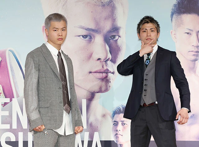 那須川天心のデビュー戦の相手、日本バンタム級4位の与那覇勇気（右）は1990年生まれの32歳。プロキャリア10年で、戦績は12勝（8KO）4敗1分け。169㎝の右ファイター