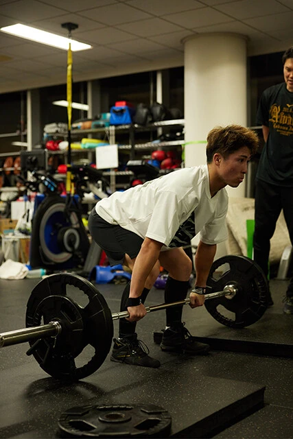 フルトン戦後のジム練習の様子。井上いわく、バンタム級からスーパーバンタム級への+1.8㎏が良い方向に働いている実感があるという