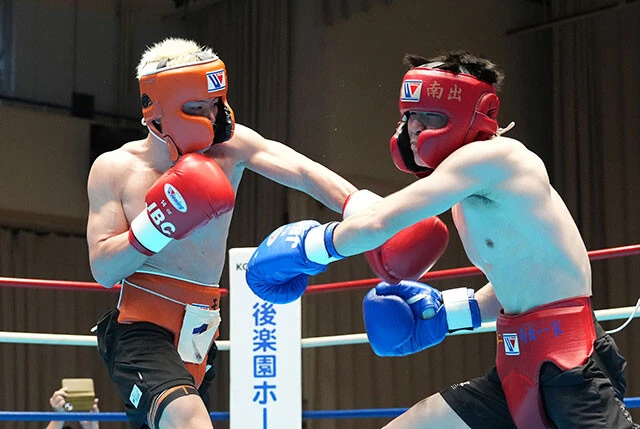 那須川天心「THE MATCH2022」で武尊からダウンを奪った必殺の「左」で、ボクシングでも世界を獲れるか（写真はプロテストのスパーリング）
