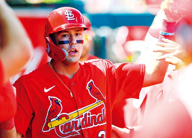 ラーズ・ヌートバー。左手親指のケガで出遅れたが、復帰初戦で3四球を選び、2試合目で今季初ホームラン