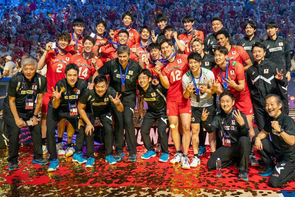 VNL2023の3位決定戦では予選で敗れたイタリアを撃破し、同大会で初のメダルを獲得　ⒸJVA　撮影：小海途良幹