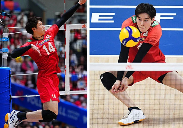 キャプテンの石川祐希選手（左）と注目の若手・髙橋藍選手　©JVA　撮影:小海途良幹