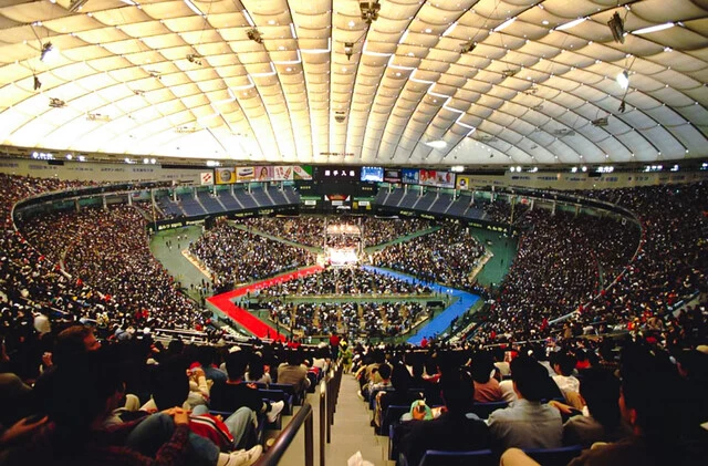 代々木第一体育館で始まったK-1は、1997年にはナゴヤドーム、大阪ドーム、そして東京ドームに初進出。その人気を不動のものとした