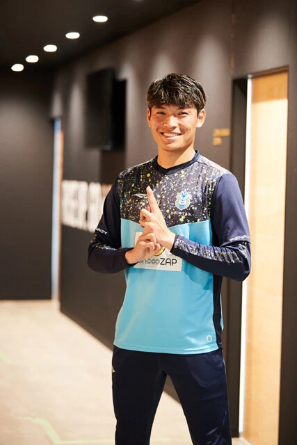 ゴール後に披露する「忍者ポーズ」は出身の三重県伊賀市にちなんだもの。「もっと目立って多くの人に自分を知ってもらいたい」