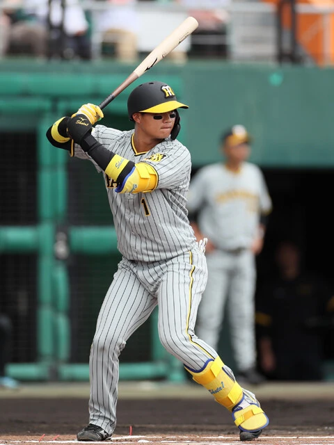 森下翔太(阪神タイガース/外野手) 「低めのボールをうまく拾える。結果、得点圏でのホームラン、打点が増えます」(お股ニキ氏)