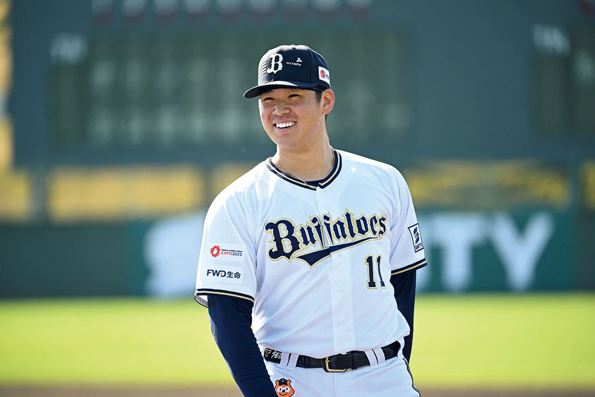 実は甘いものが大好きだという山下。「そこまでの強い欲はないんですけどね。節制も苦ではないですが、本当は食べられるものなら食べたいというのが本音です(笑)」©ORIX Buffaloes