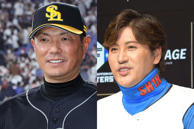 昨季、就任1年目でリーグ優勝に導いたソフトバンク・小久保監督（左）。就任4年目の今季、悲願のリーグ優勝＆日本一を狙う日本ハム・新庄監督（右）