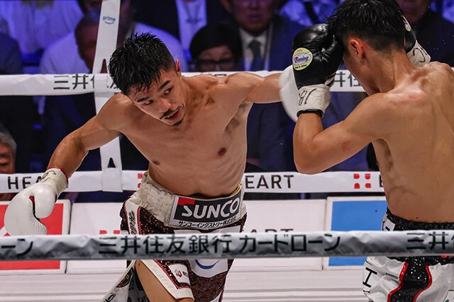 2025年6月8日、WBC・IBF世界バンタム級王者統一戦で西田凌佑（六島）に6RTKO勝利し、頂上決戦への駒を進めた中谷潤人