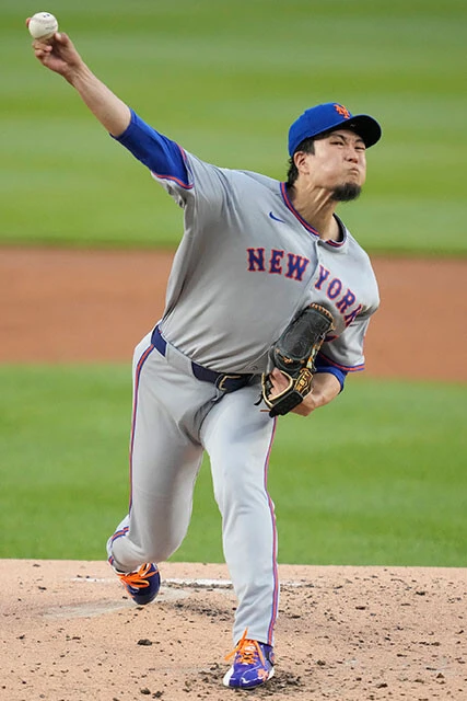 今季、完全復活した千賀（メッツ）。「併殺奪取能力が向上。打者からすると予測しにくい投手になった」（お股ニキ氏）