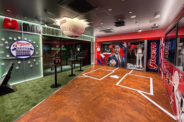 選手たちが働く仙台の店舗に設置されたPRブース。イベントや動画収録など、情報発信の拠点としても活用予定