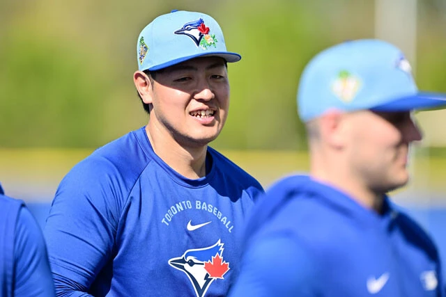 今季からブルージェイズに入団した岡本和真。「願わくは20本塁打を期待したい」（お股ニキ氏）