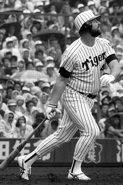 1986年に2年連続三冠王に輝いたバース。打率.389、47本塁打、109打点、OPS1.258を記録