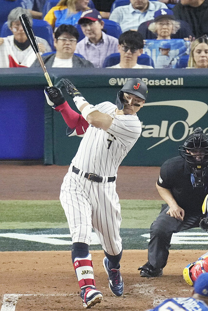 WBC準々決勝で適時二塁打を記録。昨年3月にはブレイク・スネル（ドジャース）から一発を放っている