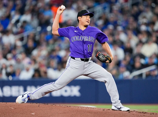 今季からロッキーズに加入した菅野。今季2度目の先発登板で6回1失点と好投して移籍後初勝利を挙げた