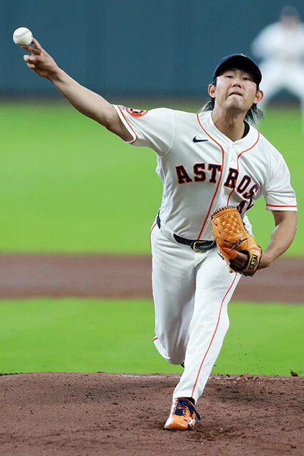 今井達也（アストロズ）1勝0敗ながら防御率7.27といまひとつ。ILから復帰後、リバーススライダーを武器に立て直せるか