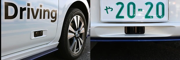 実験車に初めて搭載された新型レーザースキャナ。周囲の障害物との距離を1、2cm単位で瞬時に検知可能。最も難しい市街地での自動運転のキモとなる