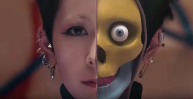 瀬尾氏が制作に参加した木村カエラさんの楽曲『BOX』のMVのワンシーン。カエラさんのCTスキャンをもとに体内をCG化した