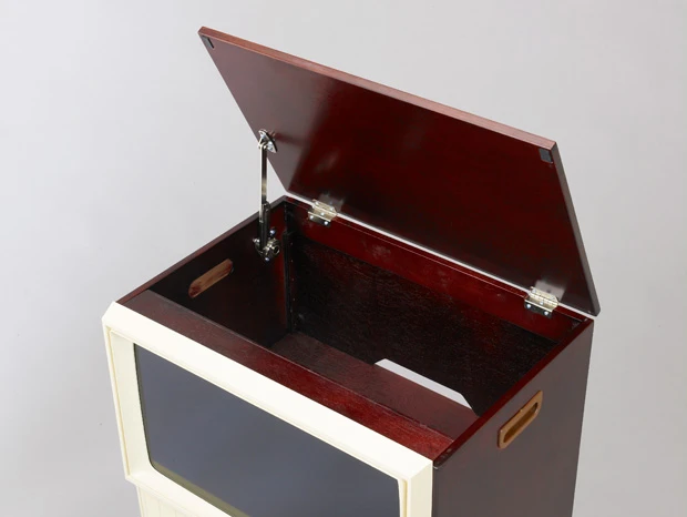 上ぶたを開けると、そこはリモコンなどを収納できる便利な小物入れだった