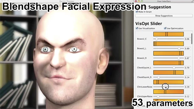 写真の色調補正の美しさ(上)や、CGで描かれた人間の表情の好ましさ(下)といった「感覚的な指標」も、ヒューマン・コンピューテーションという手法で関数に落とし込んでいくことができる。