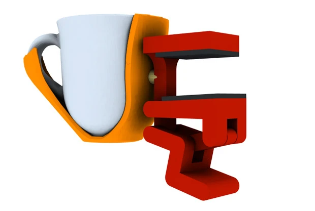 テーブルにマグカップを固定するコネクター。