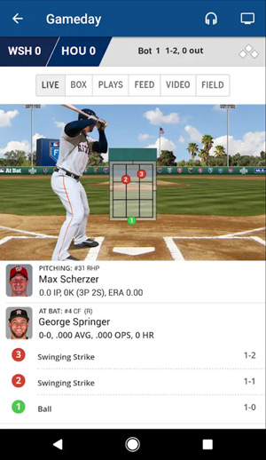 お気に入りの球団を設定すれば、最新情報を即確認できるMLB公式アプリも!