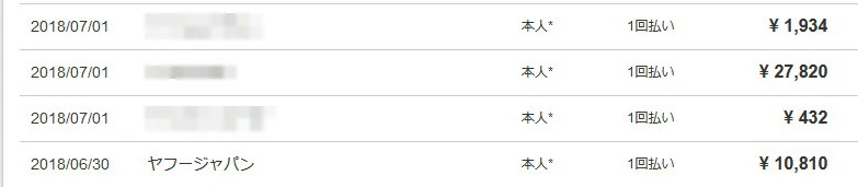 クレジット明細は発覚を遅らせるためかオプションで「ヤフージャパン」名義に変えられていた