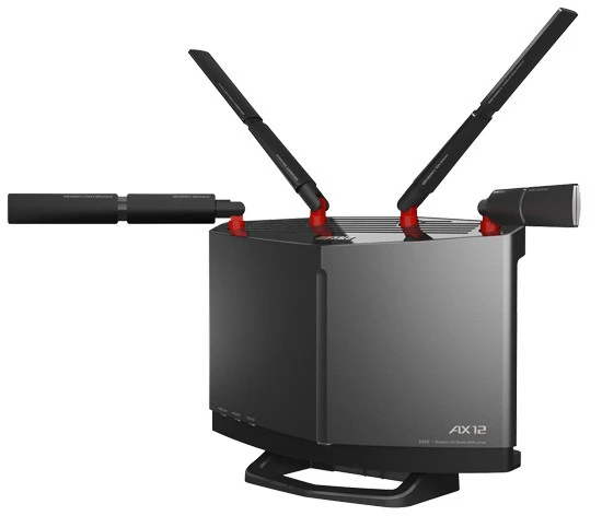 最新ｉＰｈｏｎｅの性能をフルに発揮する１１ａｘ対応の爆速ルーター！ 「ＡｉｒＳｔａｔｉｏｎ　ＷＸＲ－５９５０ＡＸ１２」ＢＵＦＦＡＬＯ／実勢価格３万円前後。国内メーカー製品だが海外のトレンド、ズワイガニデザインを採用したハイスペック端末。各種機能の設定のお手軽さはあるが、全幅３０㎝の巨大サイズを受け入れられるか！？