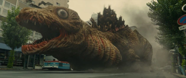 『シン・ゴジラ』公開時にその不気味さで大きな話題となった第2形態、通称・蒲田くん。街を破壊していく場面ではスマホ撮影による映像も差し込まれた。©TOHO CO.,LTD.
