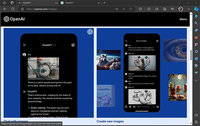 そもそもOpenAIのお仕事とは？　対話型AIであるChatGPTシリーズが有名だが、それ以外にも画像生成AIのDALL・E、さらに文字起こしAIのWhisperなどなど同社のAI技術を生かしたシステムを提供中。それらのAIはマイクロソフトのWindows、クラウド、Office365、さらにはスマホアプリにまで次々と実装されている