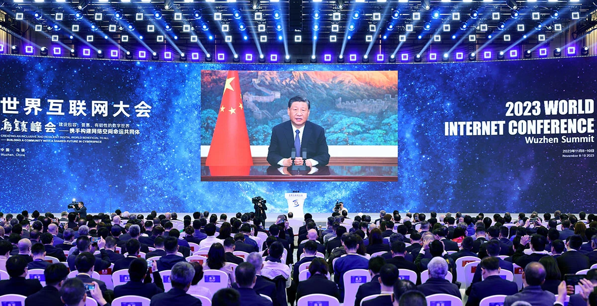11月8日に中国の浙江省で開幕した政府主催のイベント「世界インターネット大会」。オンライン登壇した習近平主席は「より安全なインターネット空間を目指す」ことを強調