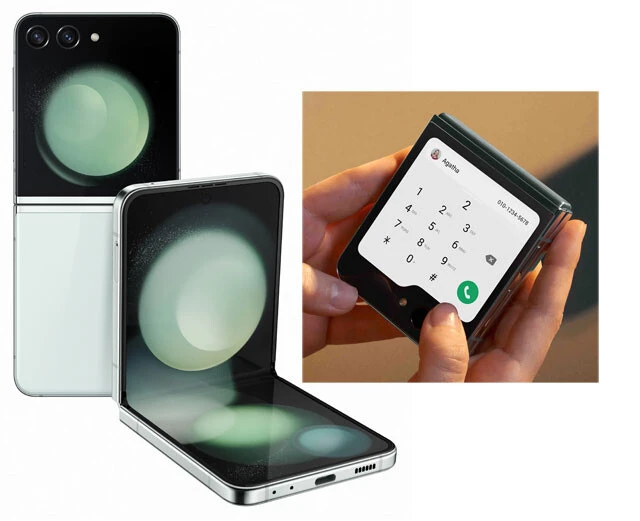 Galaxy Z Flip5（サムスン電子ジャパン）　【NTTドコモ】16万820円（一括）／いつでもカエドキプログラム：8万1620円（初回3564円＋3548円×22回）　【au】14万8800円（一括）／スマホトクするプログラム：7万7070円（初回3370円＋3350円×22回）　●最新の韓国ドラマに登場することの多い縦折り型のフォルダブルスマホ。展開した状態のメインディスプレーは約6.7インチ、さらに本体表面に3.4インチのフレックスウィンドウが搭載され、こちらでは各種ウィジェットの操作や文章入力にも対応