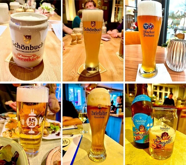 テュービンゲンで飲んだいろいろなドイツビール。特にヴァイツェンはとてもおいしかった