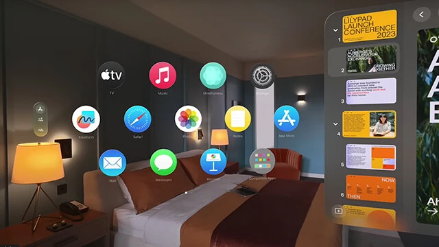 新OSの『visionOS』は視線によって使いたいアプリを指定して起動するなど、これまでにない操作方法となっている