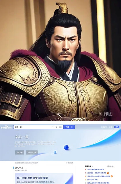 ほぼほぼChatGPT的な使い方のできるAI、「アーニーボット」。しかし、まだまだ知識量は少なめなのが残念ポイント。【孫正義】を解説し、その画像生成をお願いしたところ、「謎の三国志風キャラ」を生成。ちなみに、安倍晋三さんについて聞いてみても、「思いつきません」と知識ゼロ。これは要再教育です！