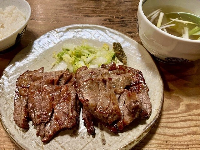 お気に入りのお店の牛タン定食。おいしい