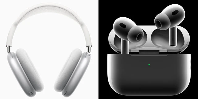 （左）AirPods MAX 8万4800円、（右）AirPods Pro（第2世代） 3万9800円。Apple製品なら、現在使用している端末に自動で音声が切り替わり日常の利用が超快適。動画視聴での3Dサラウンド再生も臨場感高すぎです！