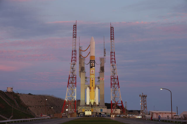 XRISMと月面探査機SLIMを載せたH-ⅡAロケット47号機の打ち上げ前の様子