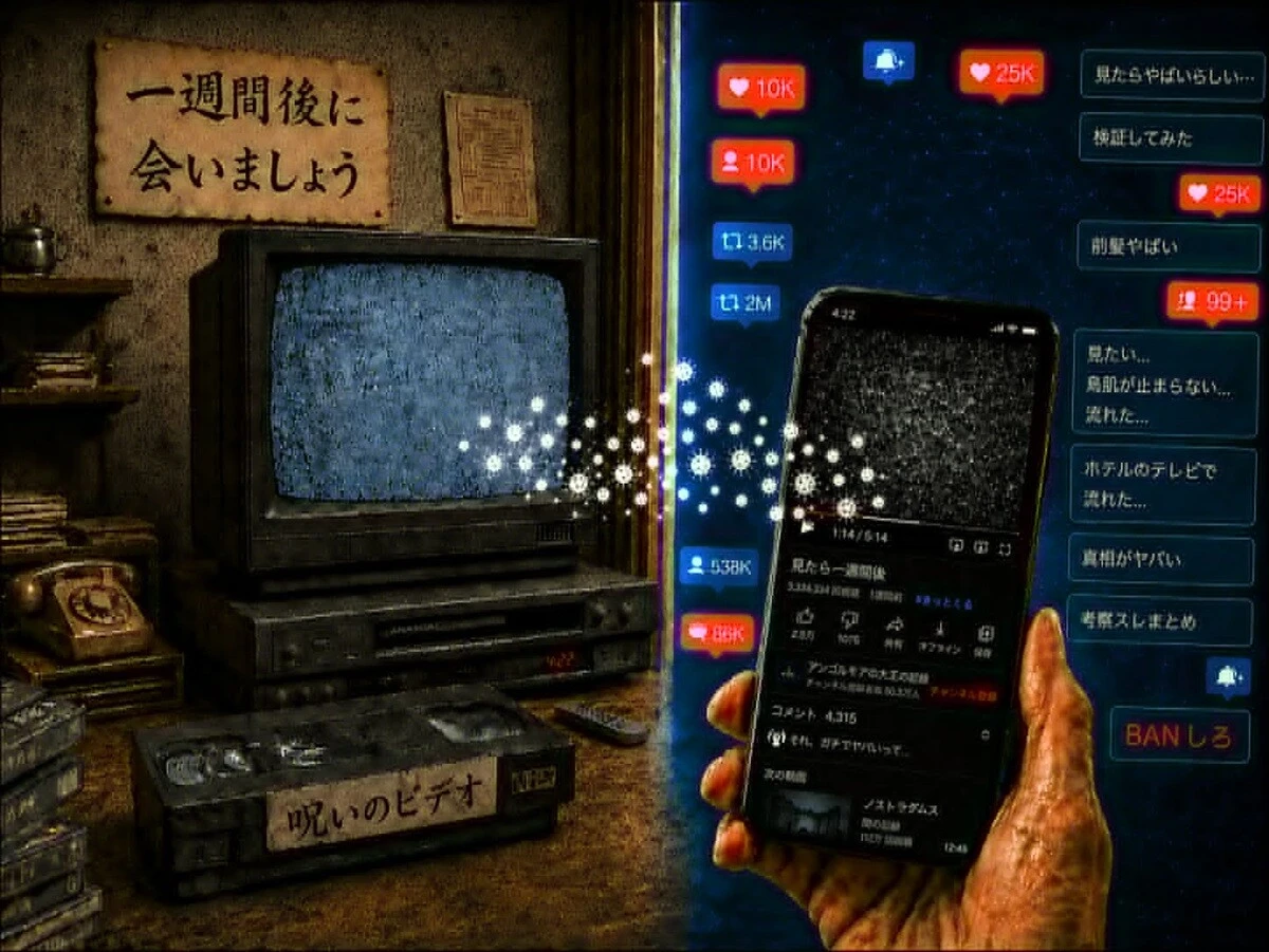 現代に、もし「リングウイルス」が出現したら？　筆者がウイルス学の道に進むきっかけにもなったある小説について考察する（イラストは筆者が生成AIで作成）。