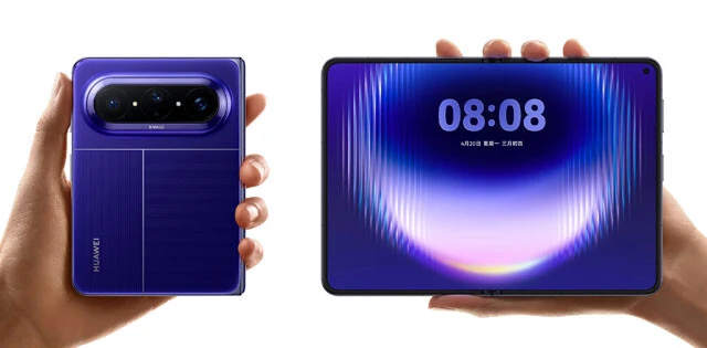 HUAWEI Pura X Max（ファーウェイ／約26万円から） 日本ではスマホ事業から撤退しているファーウェイ。昨年、世界初の三つ折りスマホを販売し、今年も9月に新モデルを投入。そしてこのPura Xシリーズは、iPhone Duo登場前の昨年3月から販売されている「元祖パスポート型」モデルだ