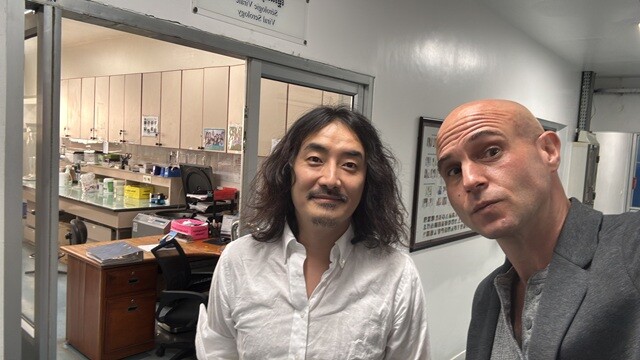 私とエリック。IPCにて。髪型が対照的。