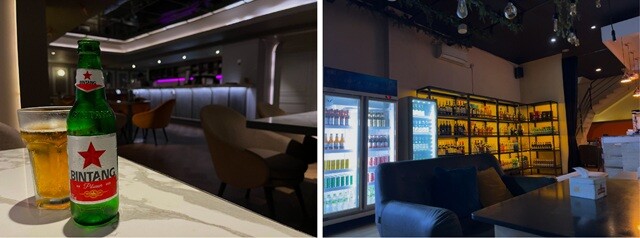 アルコールを飲める場所は、こんな感じで薄暗く、また外からは入り口がどこかわかりづらい仕組みになっていることが多かった。
