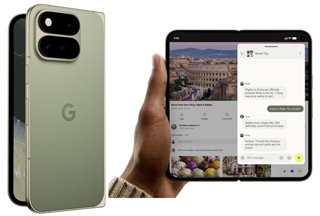 Google Pixel 11 Pro Fold（Google／27万9900円から） Googleは2023年からフォルダブルに参入し、今年8月に新型を発売。もちろんGoogleが提供するAI機能にいち早く対応し、タブレット感覚の8.0インチの大画面で扱える。カメラは広角、超広角、最大30倍超解像ズームも搭載！