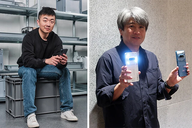 （左）Nothing Technologyのカール・ペイCEOは2020年に同社を創業。（右）Nothing Technology日本法人の黒住吉郎氏。ソニー、Appleなどで製品を手がけたスマホとウエアラブルデバイスのプロ！