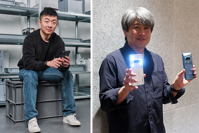 （左）Nothing Technologyのカール・ペイCEOは2020年に同社を創業。（右）Nothing Technology日本法人の黒住吉郎氏。ソニー、Appleなどで製品を手がけたスマホとウエアラブルデバイスのプロ！