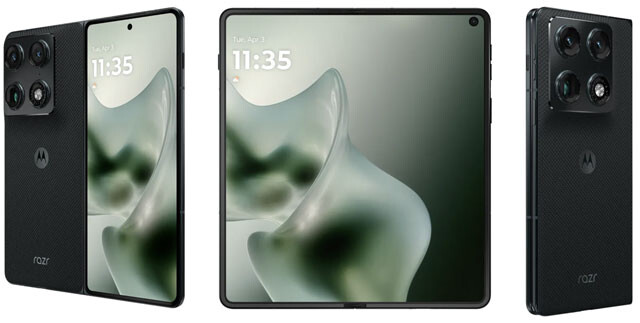 motorola razr fold（モトローラ・モビリティ・ジャパン／29万9800円）　今年8月に発売されたモトローラ初の横折りフォルダブル。筆圧感知機能を搭載したデジタルスタイラスペン「moto pen ultra」に対応し、8.1インチの大画面で手書き入力ができるのが特長。IIJmioではMNPで10万円の値引き販売もアリ！