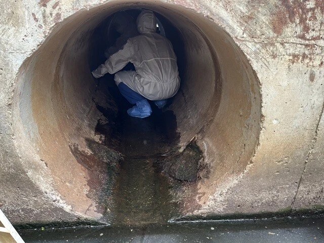 チャチューンサオのサンプリングサイトの「洞窟」、ではなく、排水用の「トンネル」。
