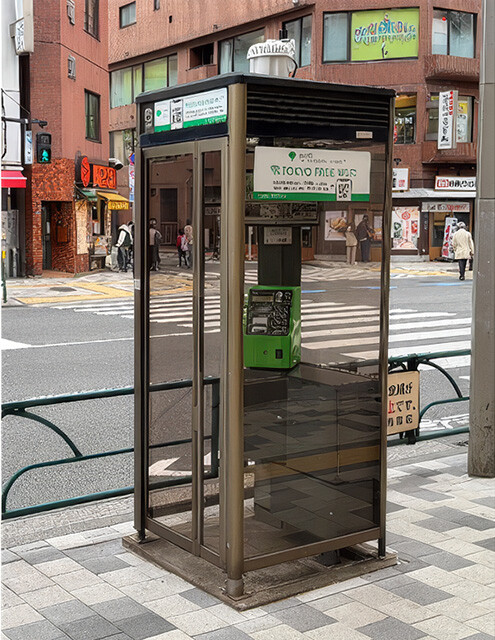 現在、東京都内に設置される公衆電話は、「オープンローミング」に対応。公衆電話に張られているQRコードからスマホの接続設定を行なえば、場所を移動してもオープンローミング対応の公衆電話付近なら自動で接続。2028年までに1500ヵ所の設置を目指している